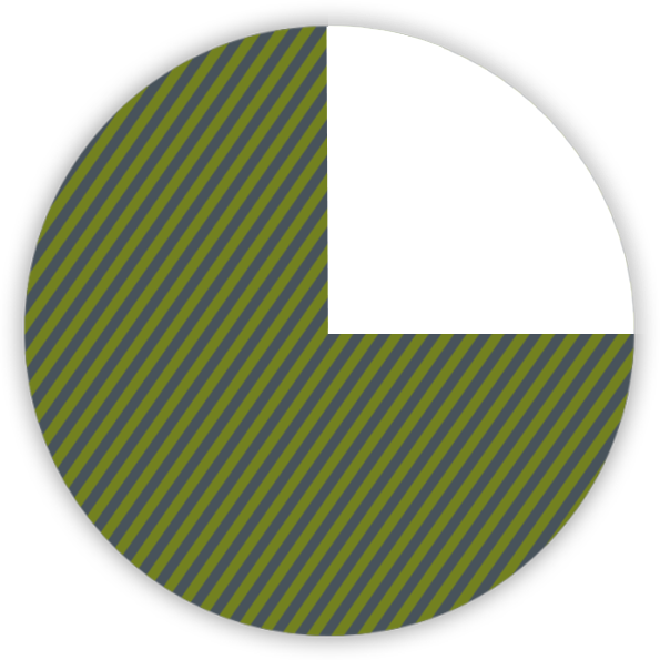 pie chart of 75 percent